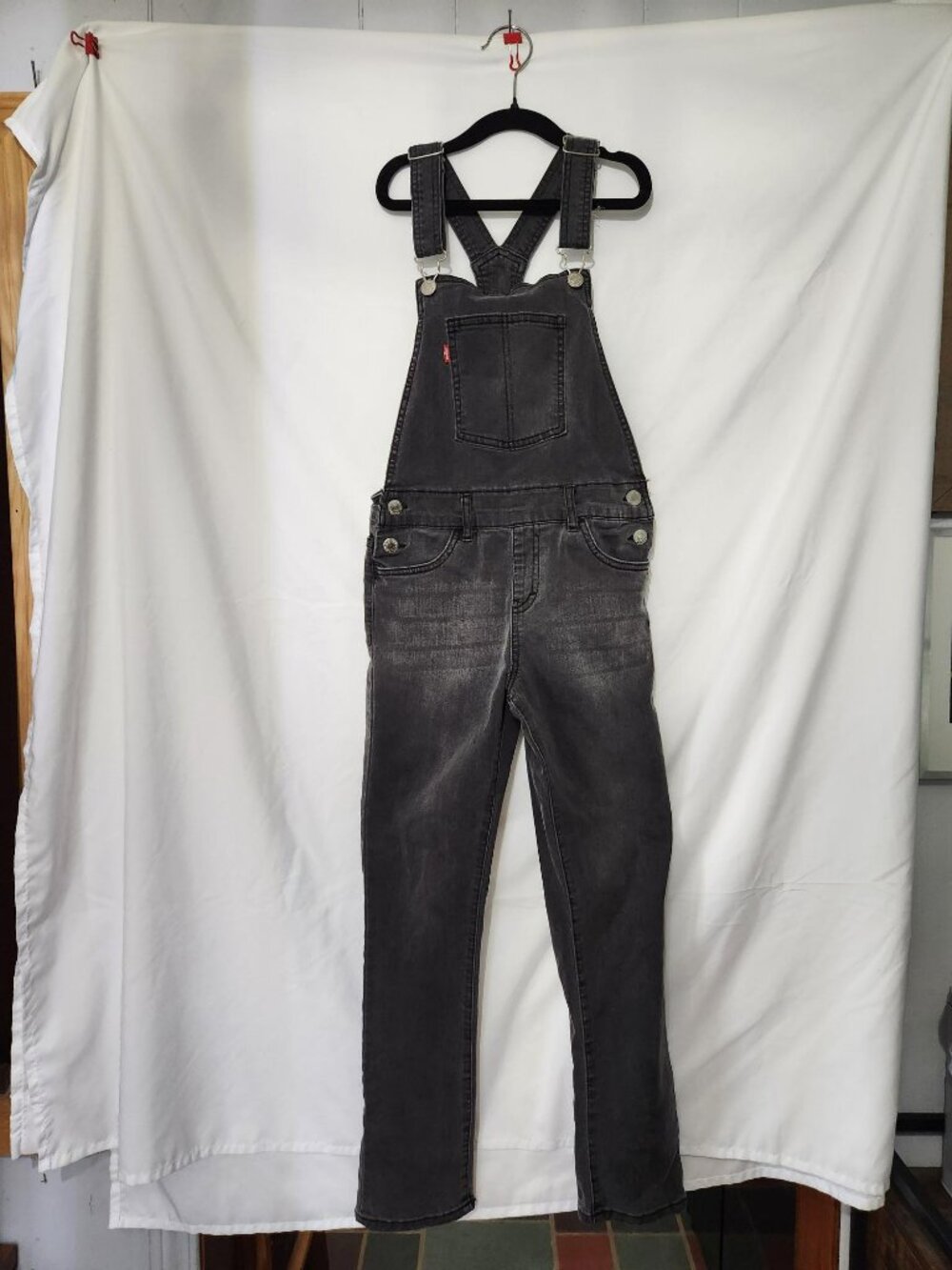 Levi's Girls Girlfriend Overalls Size 10 Regular Black Denim